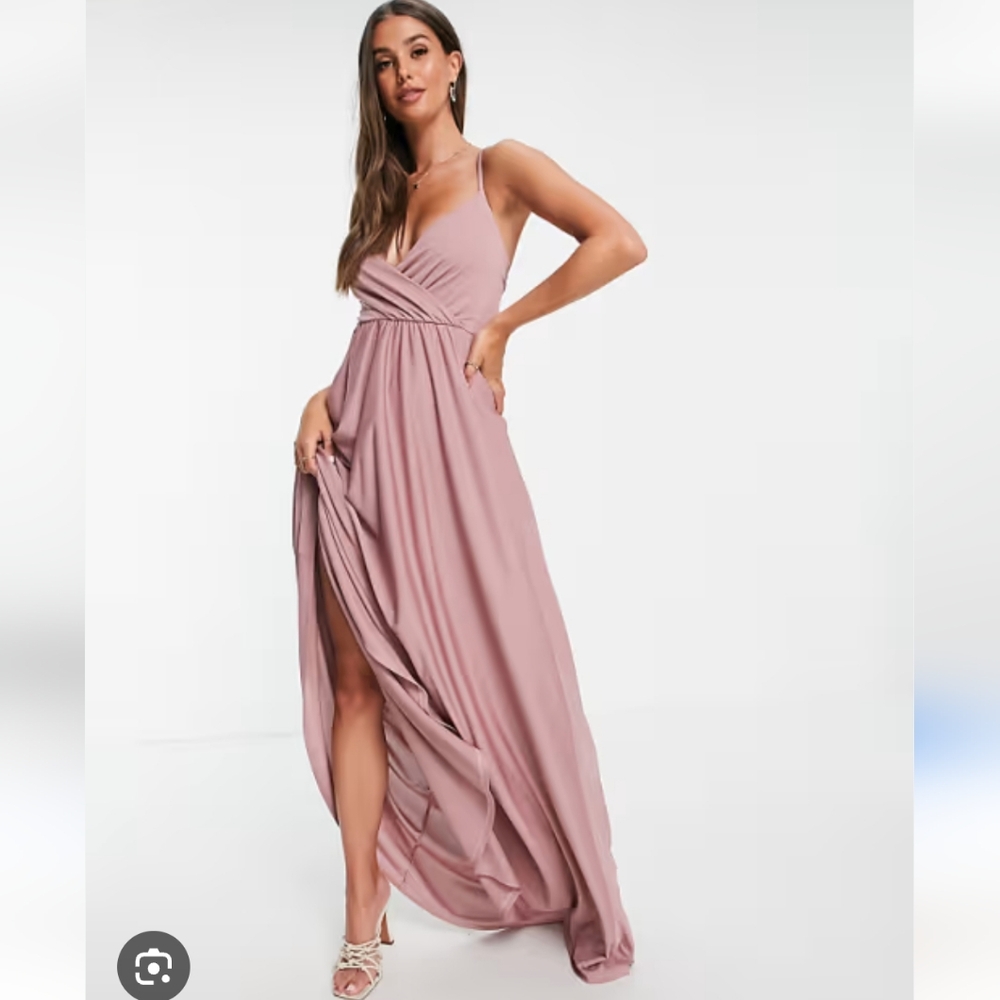 ASOS Design blush pink tie back dress size US 10